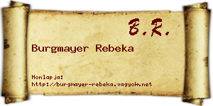 Burgmayer Rebeka névjegykártya